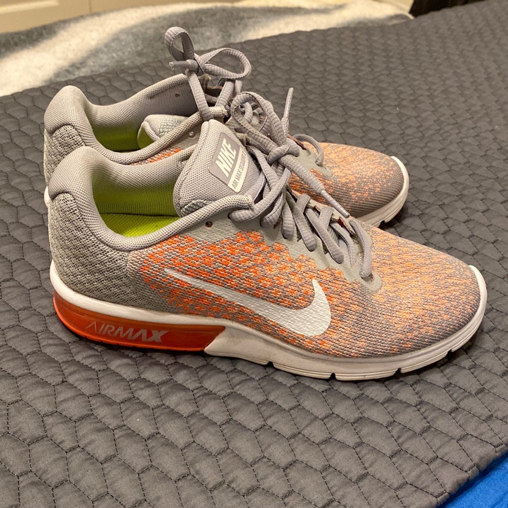 Nike Air Max Sequent 2 Women's Running Shoes Grey/White/Bright Mango/Sunset